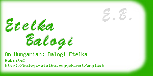etelka balogi business card